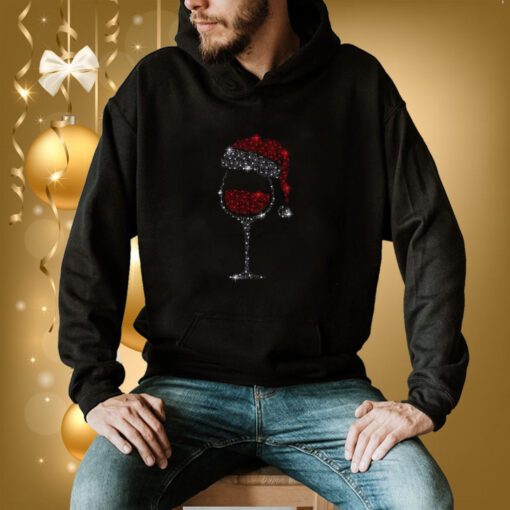 Christmas Wine Glass Print Hoodie T-Shirt