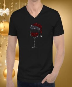 Christmas Wine Glass Print Hoodie T-Shirts