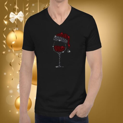 Christmas Wine Glass Print Hoodie T-Shirts