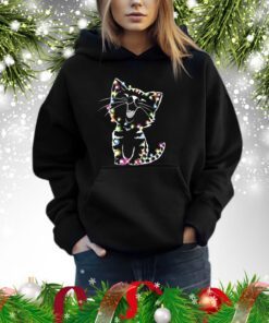 Christmas lights cat Sweatshirt
