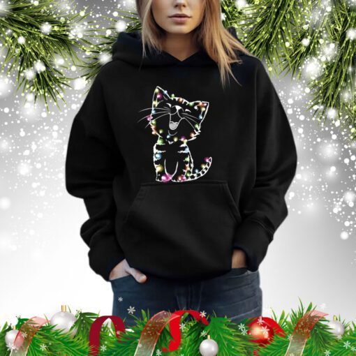 Christmas lights cat Sweatshirt