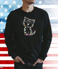 Christmas lights cat Sweatshirts