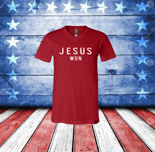 Evan Carter Jesus Won V-neck Shirt