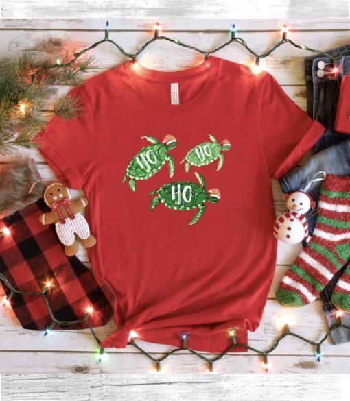 Hawaiian Turtle Christmas Xmas Tee Shirts