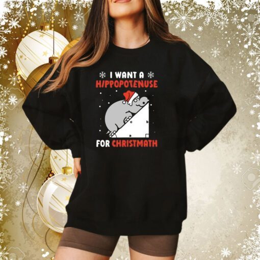 I Want A Hippopotenuse For Christmas Sweatshirt