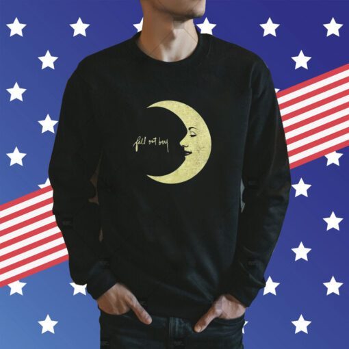 Ih8petewentz Fall Out Boy Moon Logo Boyfriend Fit Girls Sweatshirt