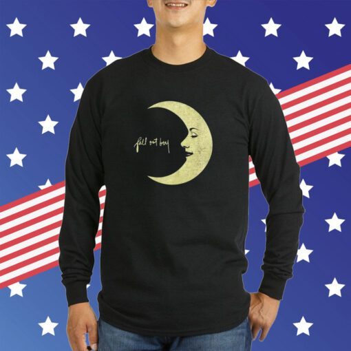 Ih8petewentz Fall Out Boy Moon Logo Boyfriend Fit Girls Sweatshirts