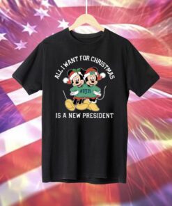 Mickey And Minnie Mouse All I Want For Christmas Is A New President Hoodie T-Shirt