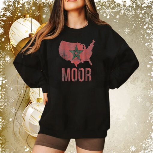 Moorish American America Amexem Moroccan Flag Hoodie Tee Shirt