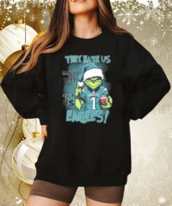 Santa Grnch They Hate Us Because Ain’t Us Eagles Christmas Sweatshirt