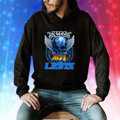 Skull Wings Kiss In Detroit Lions Football Hoodie