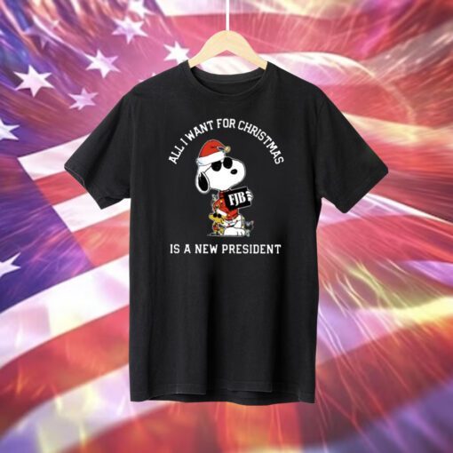Snoopy All I Want For Christmas Is A New President FJB Hoodie T-Shirt
