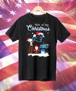 Snoopy And Charlie Brown Nfl Carolina Panthers This Is My Christmas T-Shirt