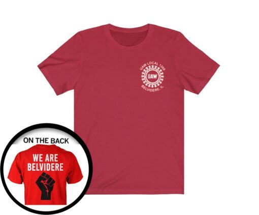 Uaw We Are Belvidere Red Tee Shirt