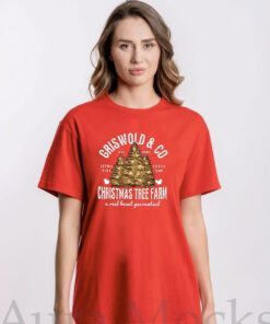 Griswold & Co Est 1989 Christmas Tree Farm Print Casual Tee Shirt
