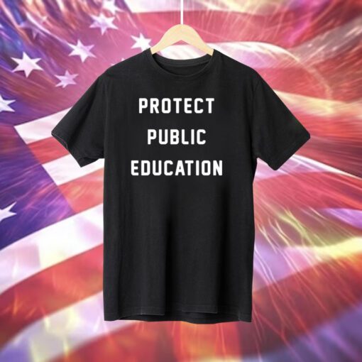 Caleb Hemmer Wearing Protect Public Education TShirt