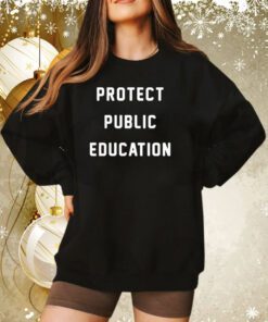 Caleb Hemmer Wearing Protect Public Education Sweatshirt