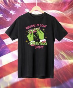 Grinch Weed Rolling Up Some Christmas Spirit TShirt