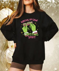 Grinch Weed Rolling Up Some Christmas Spirit hoodie