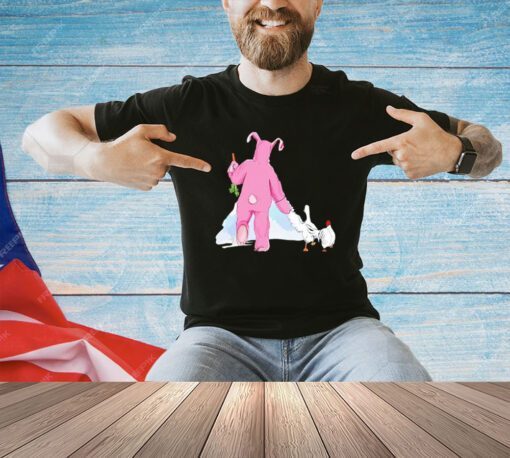 Matthew Perry Pink Bunny and Chicken T-shirt