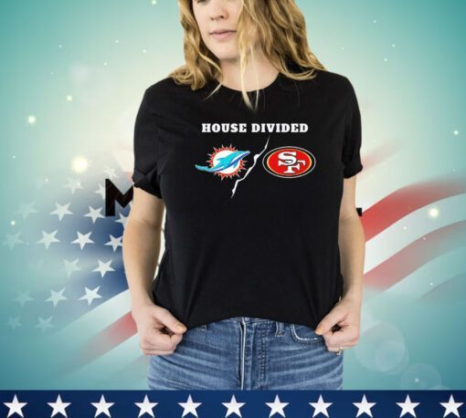 NFL House Divided Miami Dolphins and San Francisco 49ers logo shirt