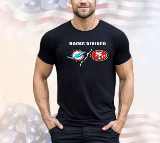 NFL House Divided Miami Dolphins and San Francisco 49ers logo shirt