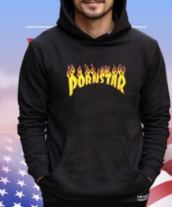 Porn star flame logo shirt