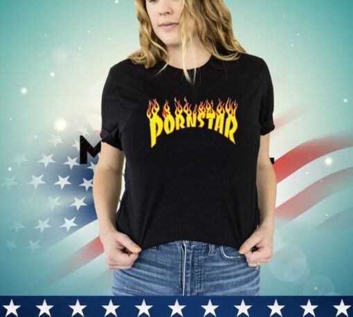 Porn star flame logo shirt