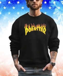 Porn star flame logo shirt