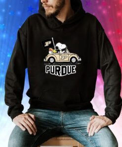 Snoopy and Woodstock Driving Car Purdue Boilermakers hoodie