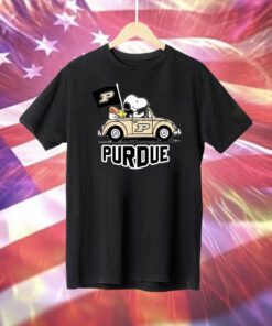 Snoopy and Woodstock Driving Car Purdue Boilermakers Shirt