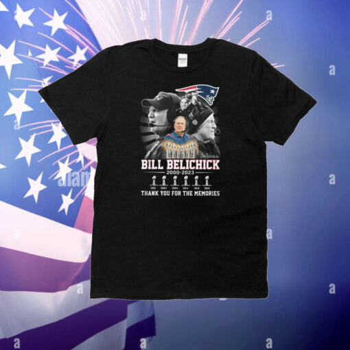 Bill Belichick Patriots 2000-2023 6 Super Bowl Champion Thank You For The Memories T-Shirts