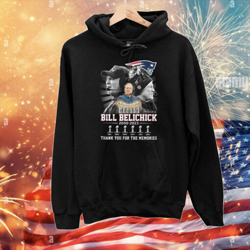 Bill Belichick Patriots 2000-2023 6 Super Bowl Champion Thank You For The Memories T-Shirt