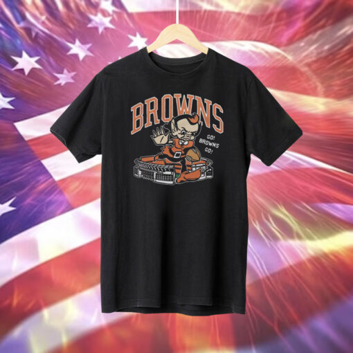 Cleveland Browns Brownie Stiff Arm Stadium T-Shirt