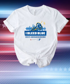 I Bleed Blue 2024 St Louis Blues Blood Drive T-Shirt