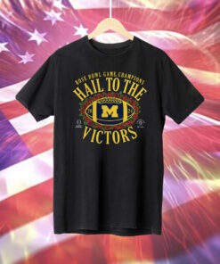 Michigan Wolverines Hall To The Victors 2024 Rose Bowl Champions Tee Shirt