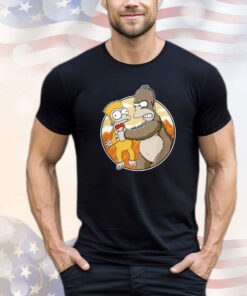 King Kong and Baby Kong X Homer Simpson and Bart Simpson Why you Little Kong mashup T-shirt