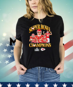 Patrick Mahomes & Travis Kelce Kansas City Chiefs Super Bowl LVIII Champions Retro T-shirt