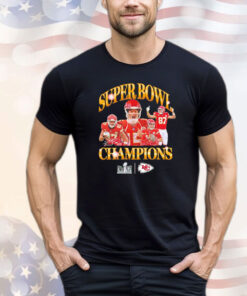 Patrick Mahomes & Travis Kelce Kansas City Chiefs Super Bowl LVIII Champions Retro T-shirt