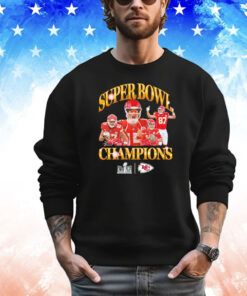 Patrick Mahomes & Travis Kelce Kansas City Chiefs Super Bowl LVIII Champions Retro T-shirt