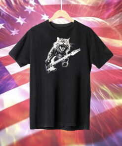 Rock Cat Playing Guitar T-Shirts