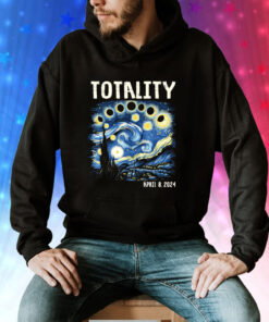 Total Solar Eclipse 2024 4 08 24 Starry Night Painting Hoodie