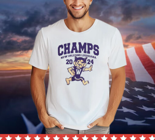 Washington Huskies Champs 2024 New Orleans Louisiana Mascot T-shirt