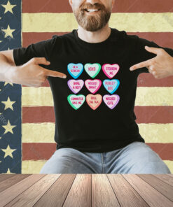 Boston candy hearts Valentine’s day T-shirt