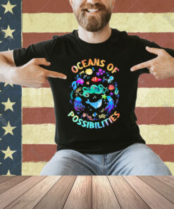 Cute oceans of possibilities summer reading sea creatures T-shirt