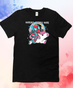 Deadpool and Wolverine and the unicorn haters gonna hate T-Shirt