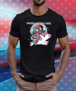 Deadpool and Wolverine and the unicorn haters gonna hate T-Shirt