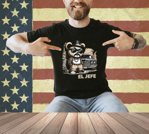 EL JEFE Hip Hop Teddy Bear Lowrider Shirt Chicano Cholo T-Shirt