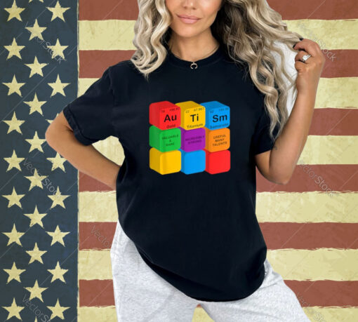 Funny Autism Awareness Elements Periodic Table Chemistry T-Shirt