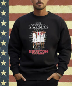 Never Underestimate A Woman Who Understands Basketball And Loves Houston Cougars T-Shirt